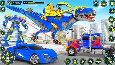 Dino Transform Robot Car Game Flying Dino Game l Save City From Robot Monster | Android iOS