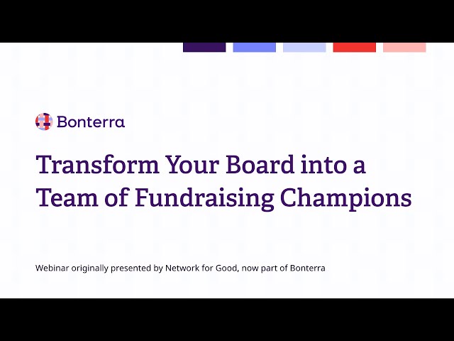Watch Transform your board into a team of fundraising champions on YouTube.