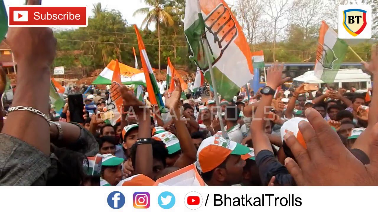 Congress Candidate Mankal Vaidya Roadshow in Manki • Bhatkal Trolls | INC Karnataka