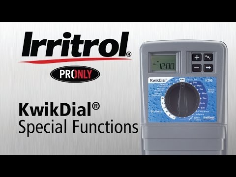 How to use the Special Functions on the Kwik Dial Controller