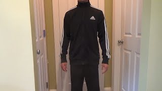ADIDAS MEN'S TRACK SUIT TRACK JACKET TRACK PANTS CUSTOMER REVIEW AND CLOSE UP LOOK