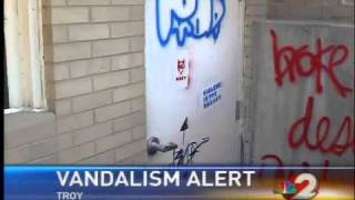 Vandals strike Troy