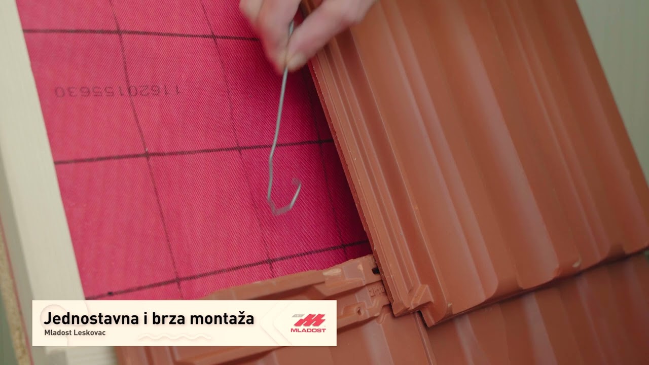 Tondach BiH kopča protiv nevremena za crijep Mladost Leskovac - sistem kačenja