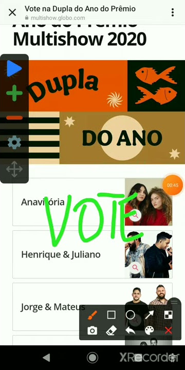 votando muito no meus prêmios multhishow