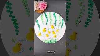 DIY Spring Pond Clay Art 🌿🦆 | Easy Paper &amp; Clay Duck Craft | Cute Handmade Nature Scene #shorts