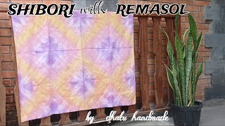 Cara Membuat Taplak Meja Batik Jumputan 3 Warna Teknik Shibori dengan Pewarna Remasol
