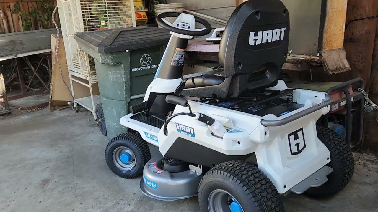 Hart 80 volt riding mower first impressions. YouTube