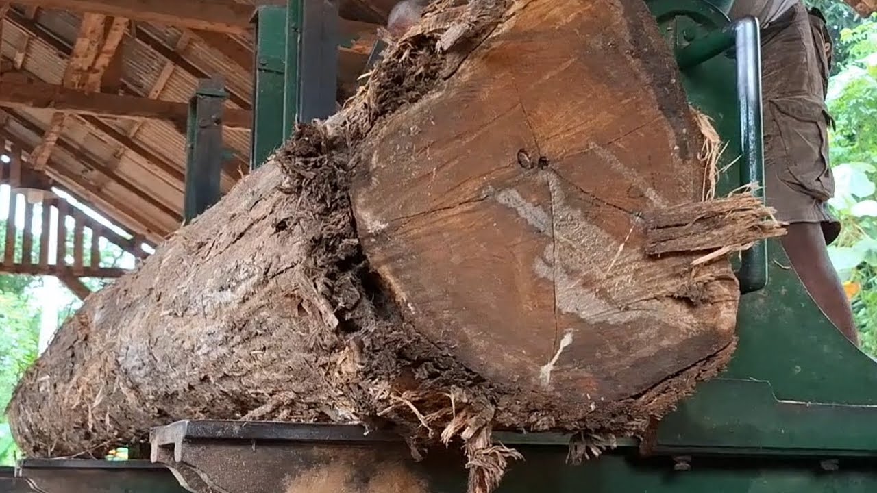 Processing of long wood for joglo frame beams #222