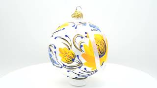 Yellow Adonis Flowers Glass Ball Ornament (KK-1758-100)