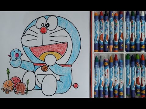 Video Hướng dẫn bé tập tô màu chú mèo Doremon - youtube