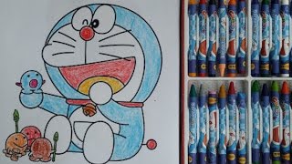 Hướng dẫn bé tập tô màu chú mèo Doremon