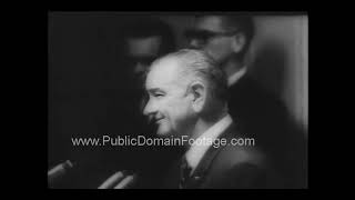 U.S. President Lyndon B. Johnson LBJ ready for talks with Vietnam archival footage 1966