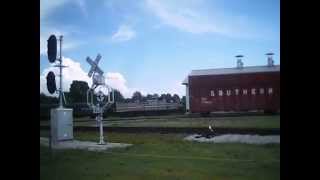 Amtrak F40PH 307 + NCTM Caboose Train at Specner, NC 6/20/15 Awesome!!!