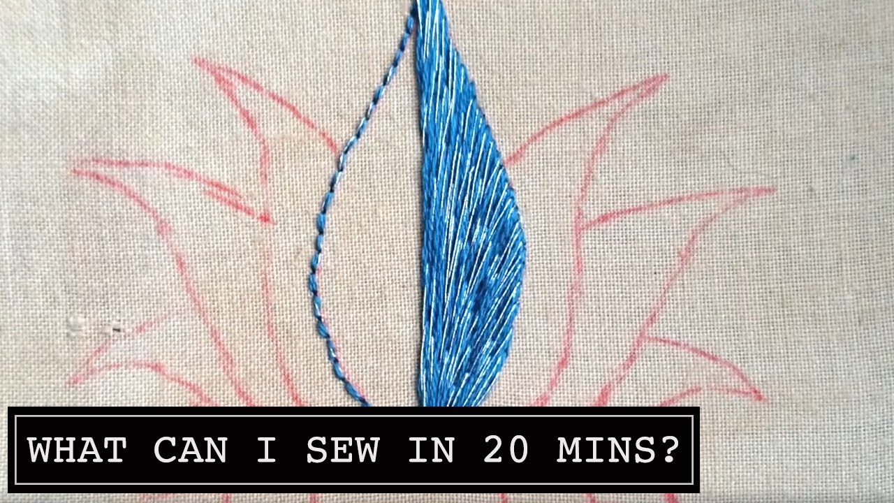 Day 2 What Can I Sew in 20 Minutes? Lotus Flower Online Hand Embroidery
