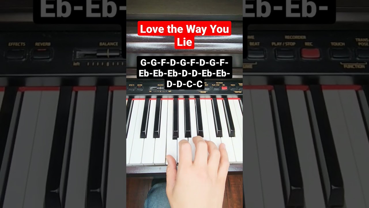 Love the Way You Lie Rihanna Eminem - piano tutorial