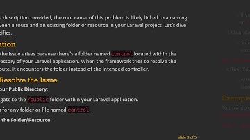 Resolving the Laravel - Not Found Issue: The /control Resource Error