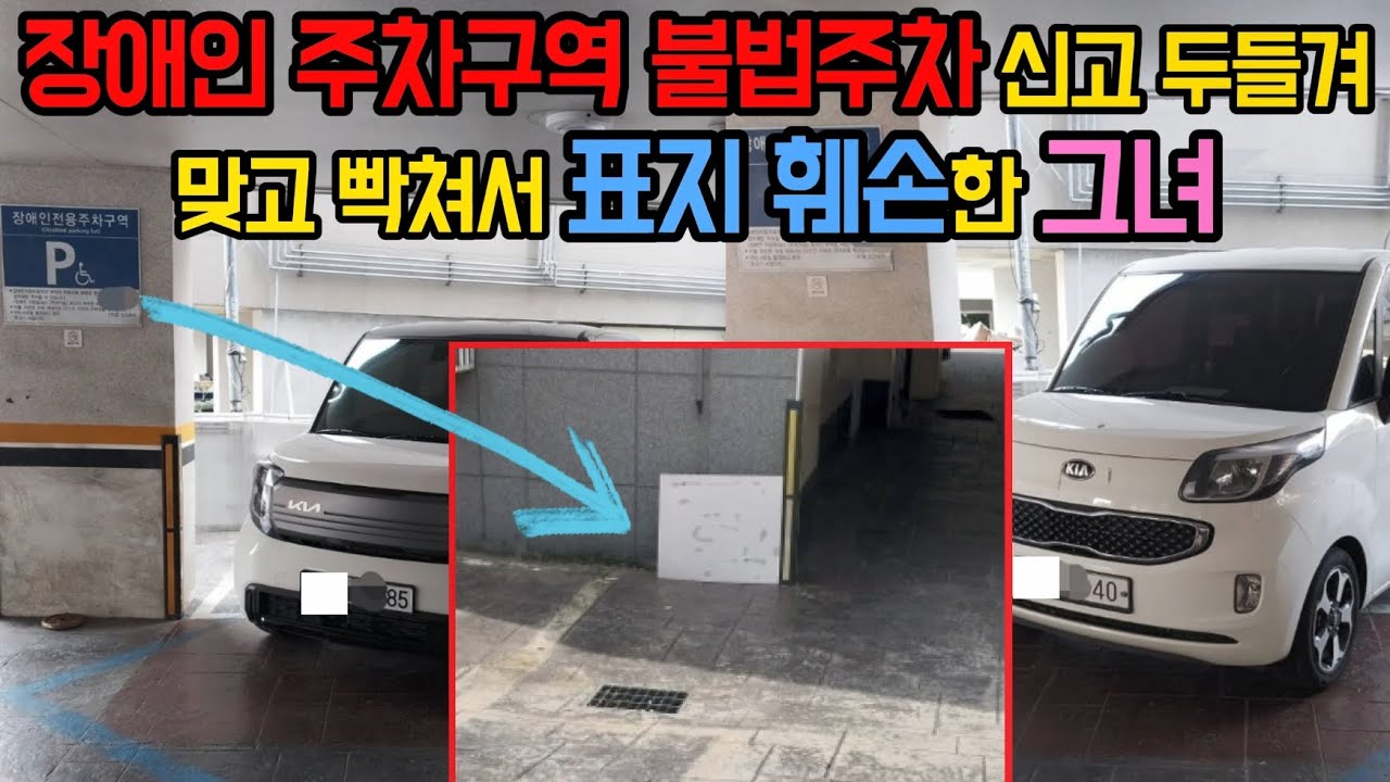 장애인 주차구역 불법주차 과태료 신고 맞고 개빡친 그녀