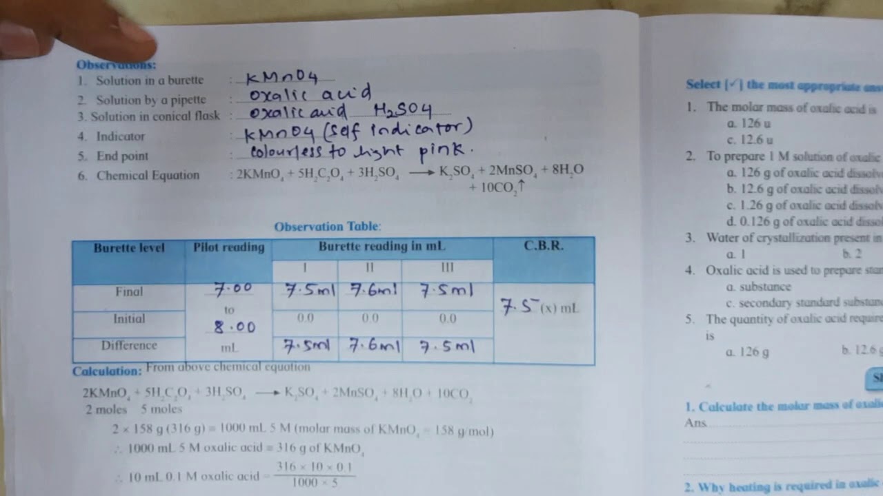 Chemistry Practical. Volumetric analysis. Titration YouTube