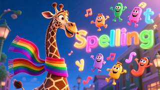 Spelling Street with Giraffe 🦒🔤 Fun Spelling Song for Kids | ABC Words Learning Video
