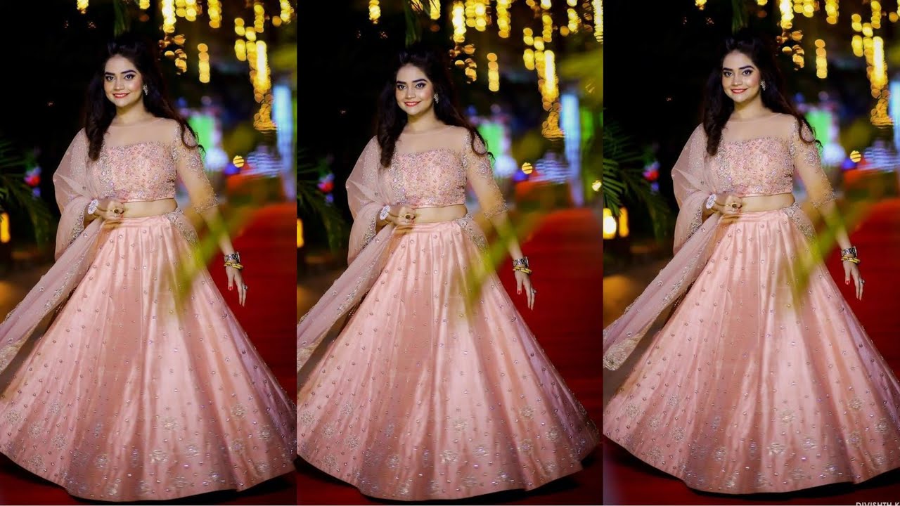 Divena Plus Size Peach-Coloured Printed Ready to Wear Lehenga & Blouse with  Dupatta - Absolutely Desi