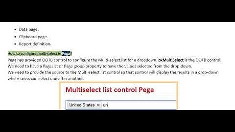 How to configure multi select control in Pega