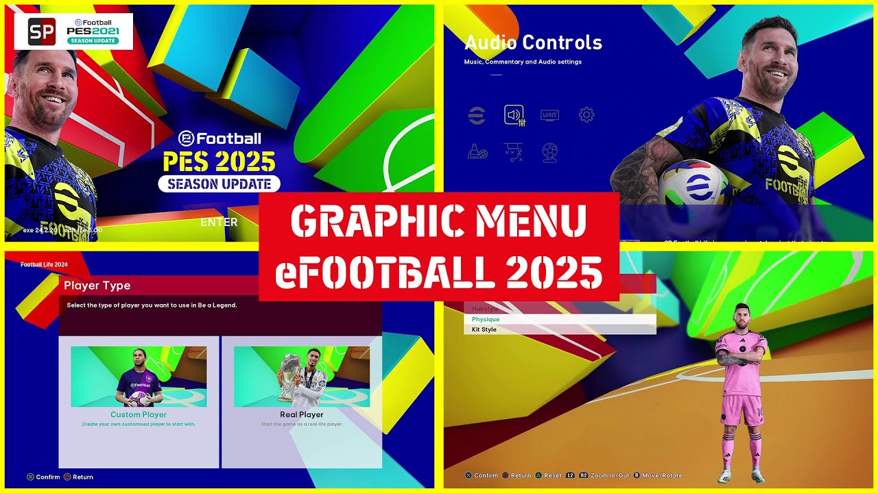 GRAPHIC MENU eFOOTBALL 2025 - FOOTBALL LIFE 2024 & PES 2021 - YouTube