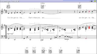 Video thumbnail of "Unforgettable by Nat King Cole - Piano Sheet Music :Teaser"