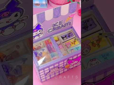 DIY – PUESTO DE HELADOS KUROMI – MANUALIDADES DE PAPEL #shorts #sanrio