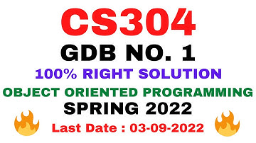 CS304 GDB NO. 1 SPRING 2022 || 100% RIGHT SOLUTION || OBJECT ORIENTED PROGRAMMING || BY VuTech