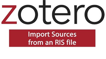 Importing Sources from an RIS file - Zotero