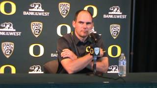 Coach Mark Helfrich at Oregon Football Media Day