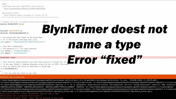 Nodemcu esp8266 Blynk timer does not name a type "blynktimer error"