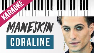 Maneskin | CORALINE // Piano Karaoke con Testo Resimi