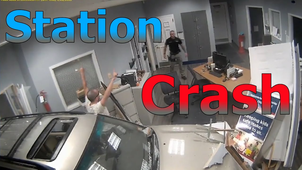 Man Crashes Car into Police Station - YouTube