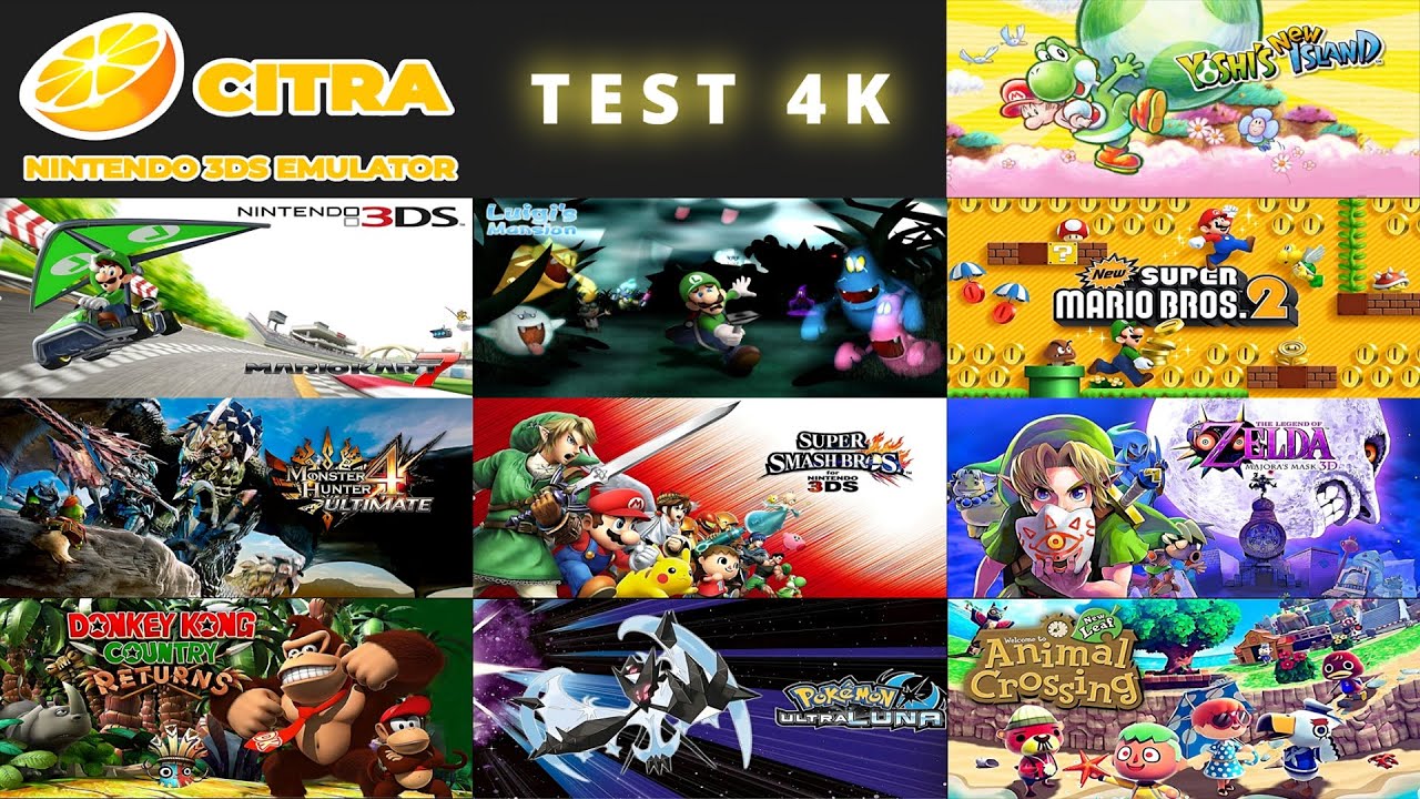 Citra 3DS Emulator Gameplay - Test 10 Games 4K 60FPS RX 6700 XT