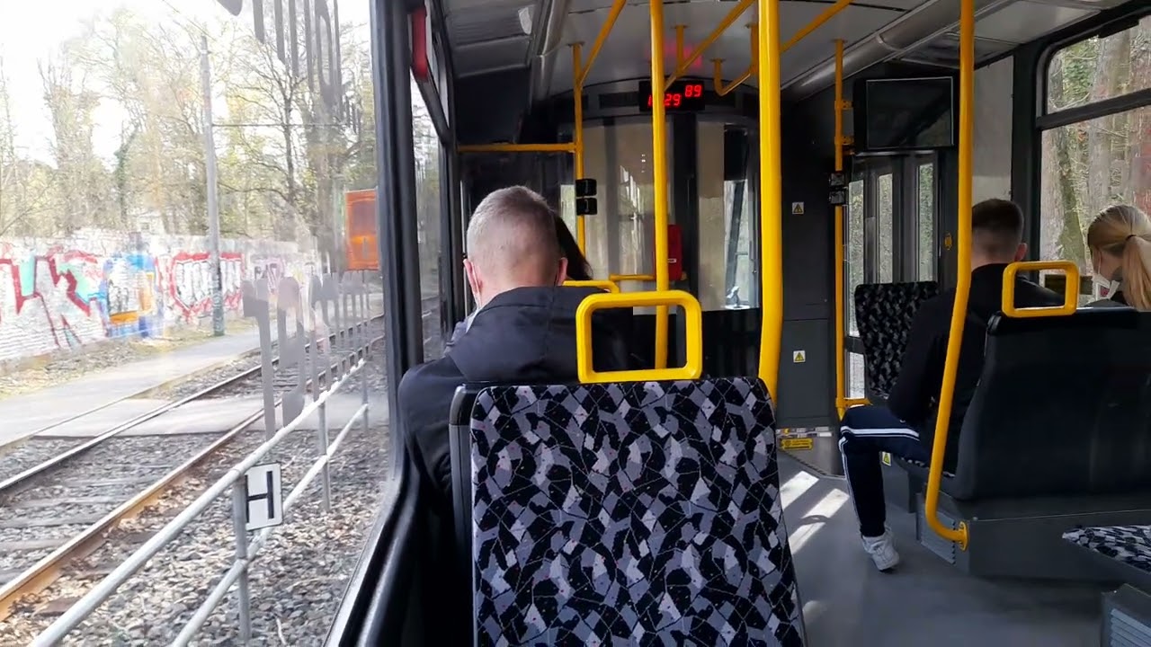 Straßenbahn Strausberg Mitfahrt von Lustgarten bis S-Bahnhof in der Tatra auf der 89 Komplette Linie