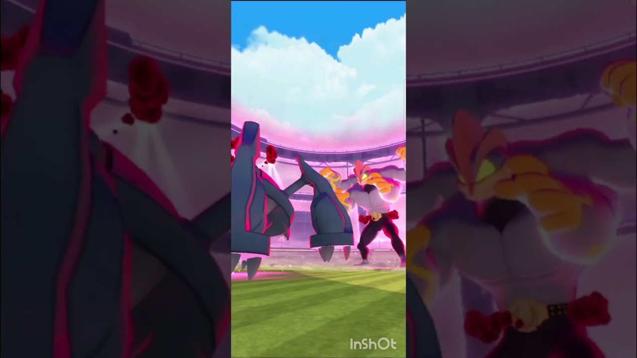 Gmax Machamp battle in Pokemon go in small city