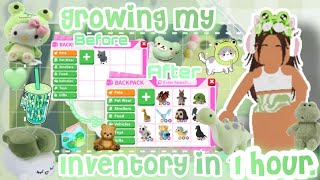 ✨ Growing My Adopt Me Inventory In 1 Hour Starting From A Starter Egg! || Roblox 🎍*GOT LEG AND NEON*