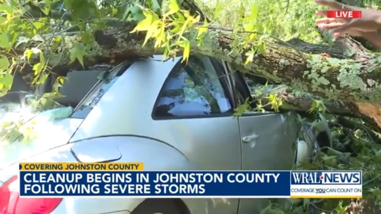 Cleanup begins in Johnston County following severe storms - YouTube