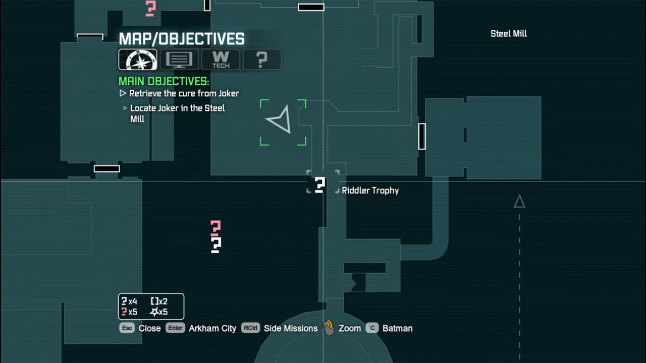 Batman Arkham City Steel Mill Loading Bay trophies - YouTube