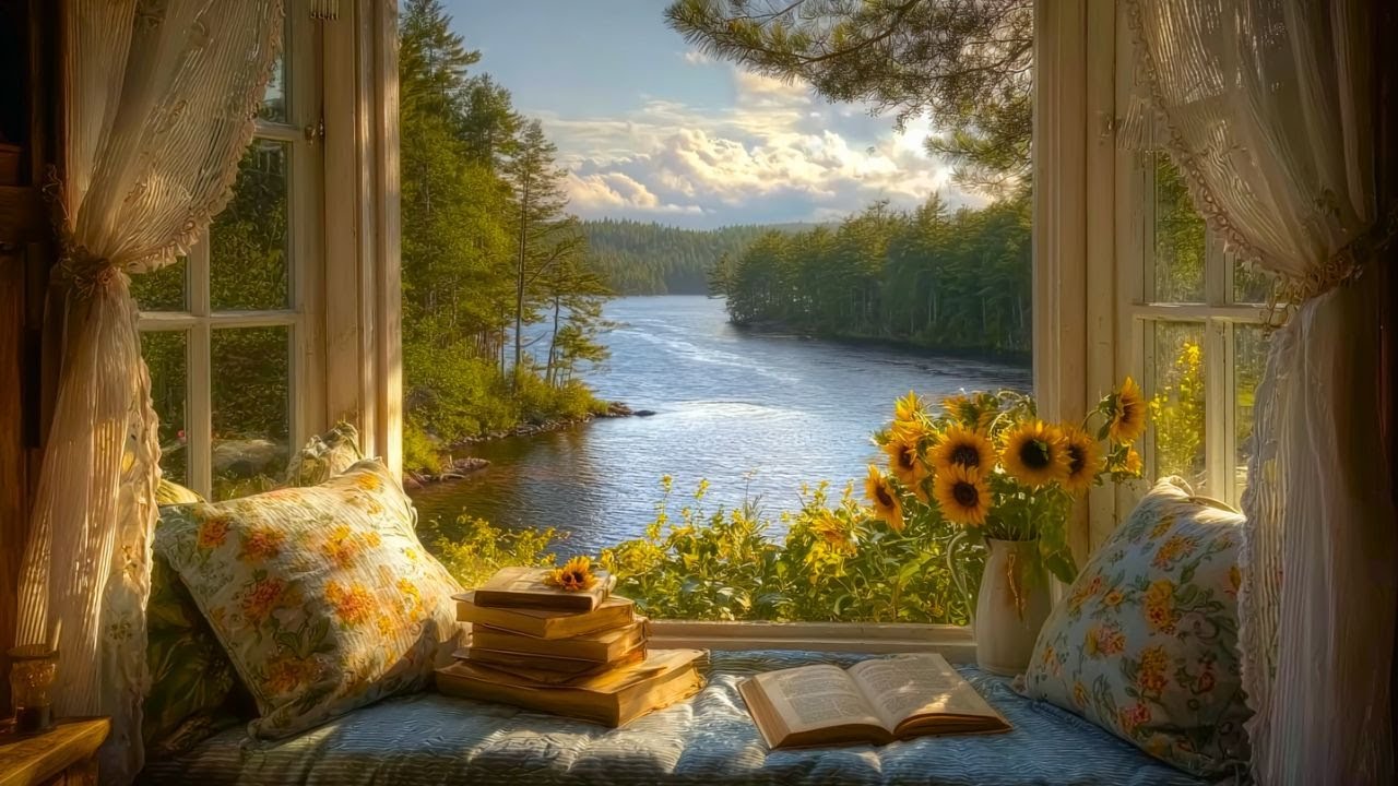 Peaceful Spring Morning 🌸 Gentle Breeze, Birds, and Rippling Water for Tranquil Moments