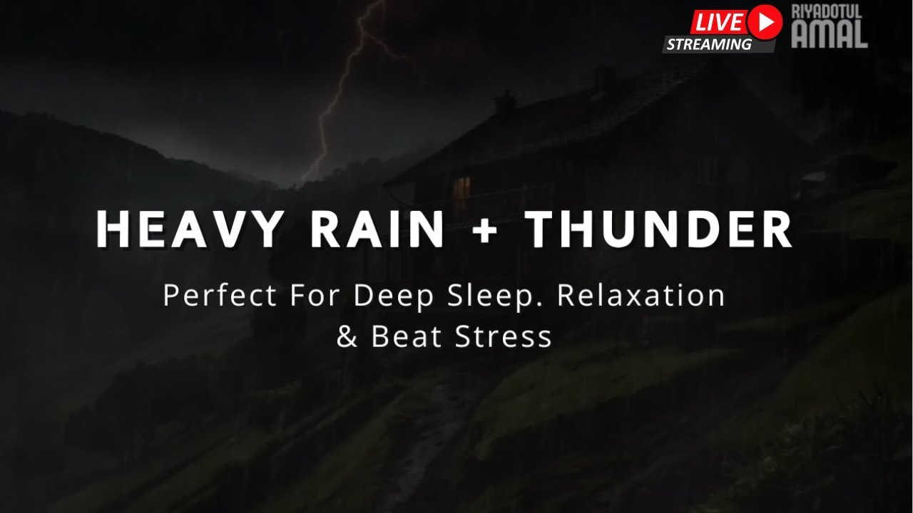 Goodbye Insomnia With Heavy RAIN Sound | Rain Sounds On Old Roof In ...