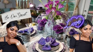 🏘️HOW TO DECOR PURPLE TABLE SCAPE SETTING decor FOR BIRTHDAY \& WEDDING