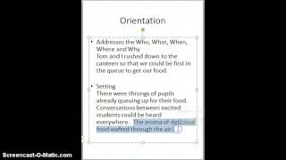 Writing Part 1 : Narrative Writing Structure