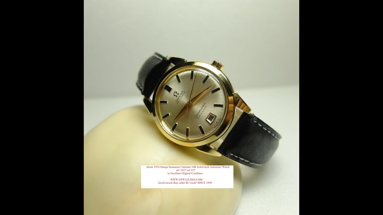 dtwatches.com about 1954 Omega 14K gold seamaster calendar vintage ...