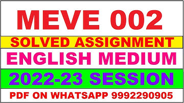 meve 2 solved assignment 2022-23 | meve 2 solved assignment in english 2022-2023 | meve 2 2023