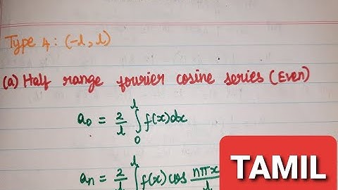 Fourier series (-l, l) | Engineering Mathematics 3 | Half range fourier series | TPDE | M3 | Tamil
