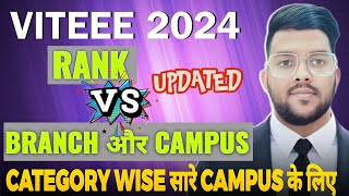 Vit Vellore Cutoff Viteee 2024 Rank Vs Branch Category Wise Cutoff For ...