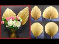 4 easy DIY paper palm leaves for decoration | cara membuat daun palem kering dari kertas