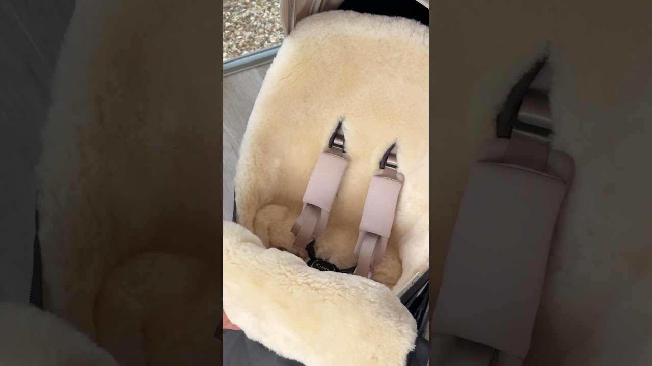 Fit a sheepskin footmuff in the iCandy Pip pram